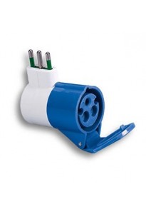 Adattatore industriale da spina 2P+T 16A a presa 2P+T 16A CEE blu