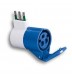 Adattatore industriale da spina 2P+T 16A a presa 2P+T 16A CEE blu